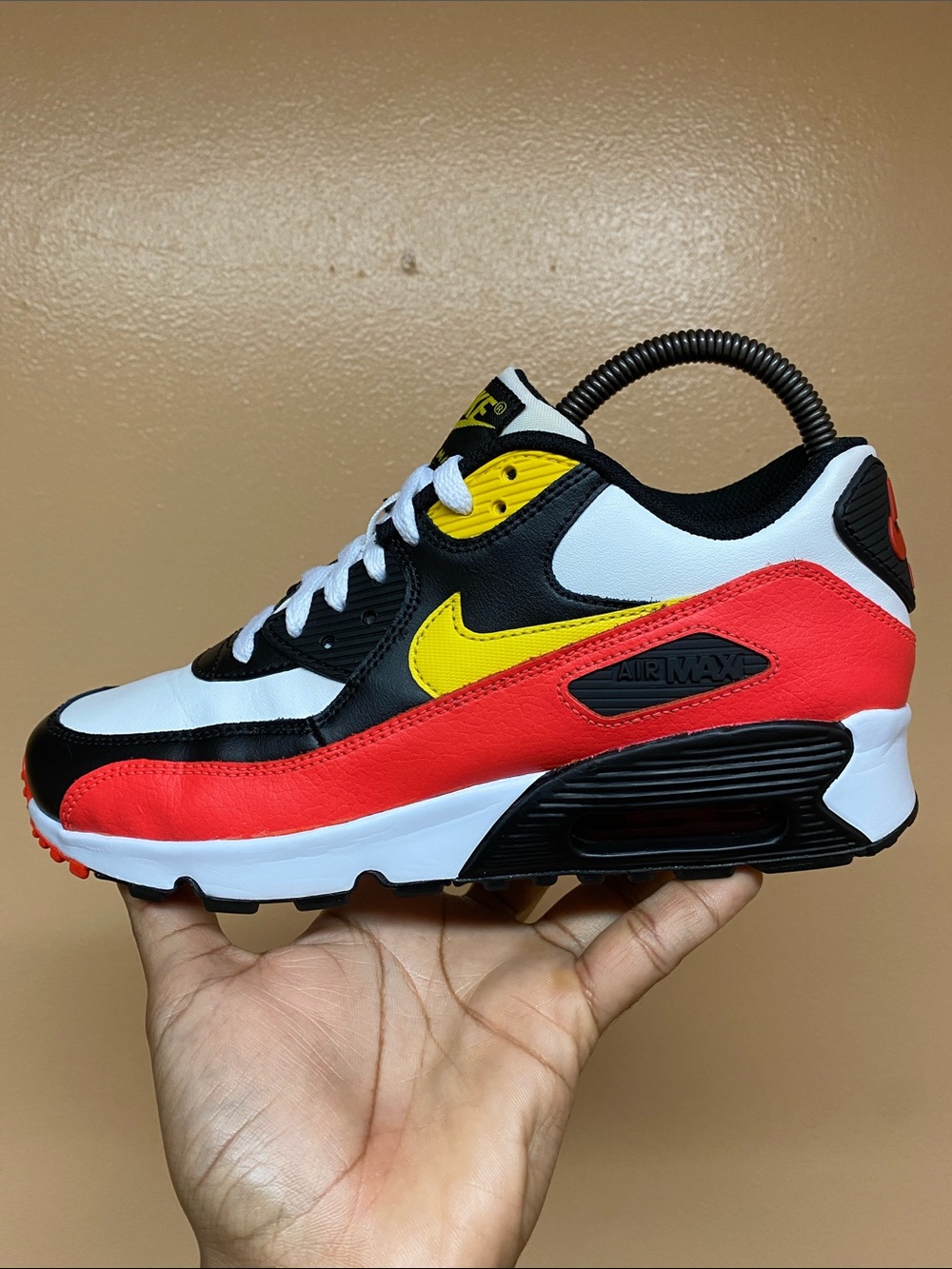 Nike Air Max 90 “White Chrome Yellow Black Bright Crimson” Size 7.5  833412-120 - Picture 6 of 16